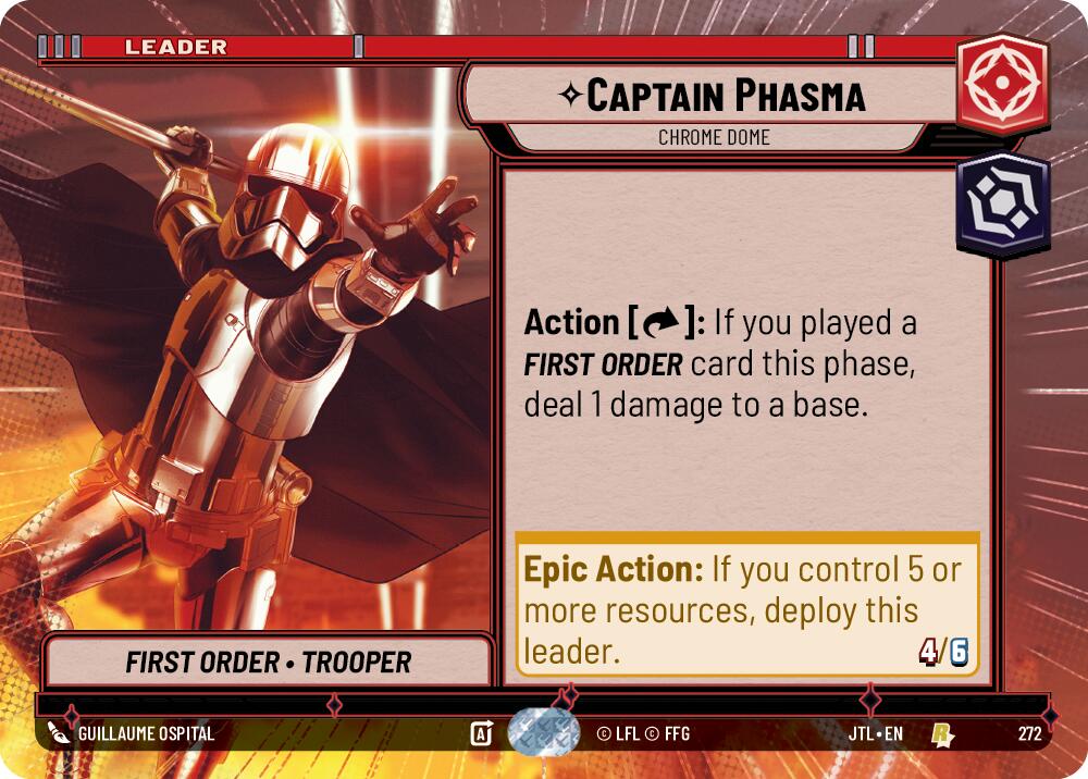 Captain Phasma - Chrome Dome (272) (Hyperspace) (272) [Jump to Lightspeed] | Cards and Coasters CA