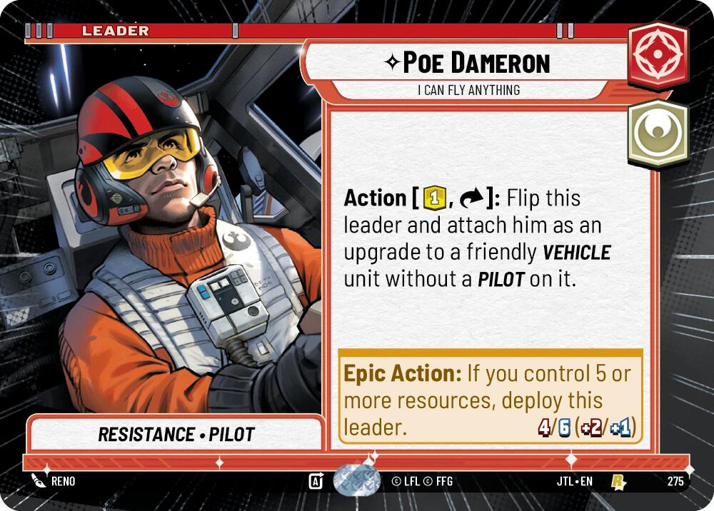 Poe Dameron - I Can Fly Anything (275) (Hyperspace) (275) [Jump to Lightspeed] | Cards and Coasters CA