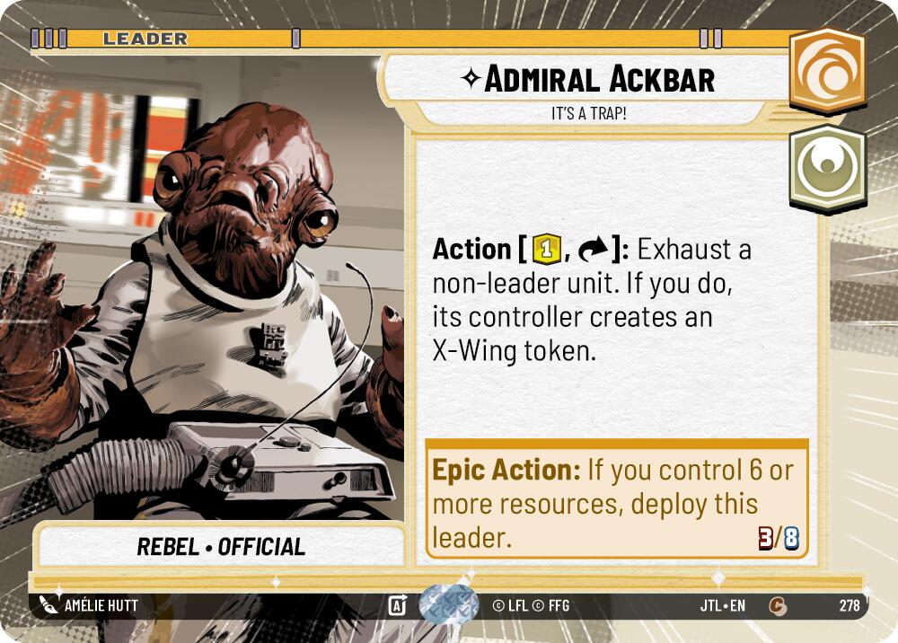 Admiral Ackbar - It's A Trap! (278) (Hyperspace) (278) [Jump to Lightspeed] | Cards and Coasters CA