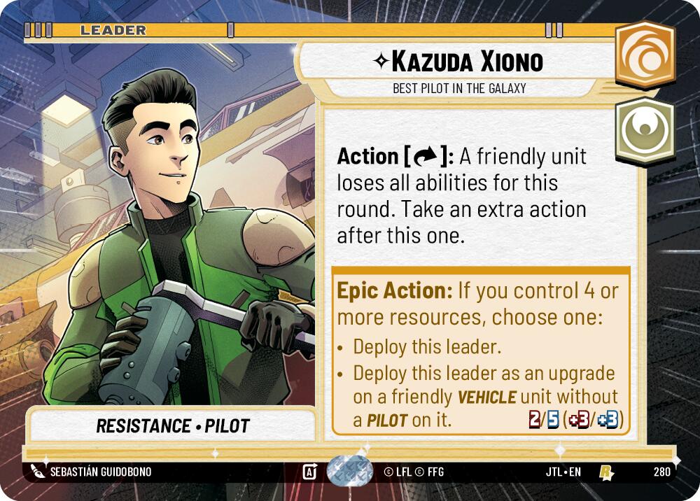 Kazuda Xiono - Best Pilot in the Galaxy (280) (Hyperspace) (280) [Jump to Lightspeed] | Cards and Coasters CA