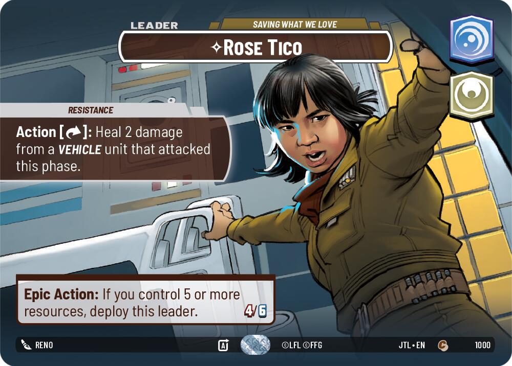 Rose Tico - Saving What We Love (1000) (Showcase) (1000) [Jump to Lightspeed] | Cards and Coasters CA