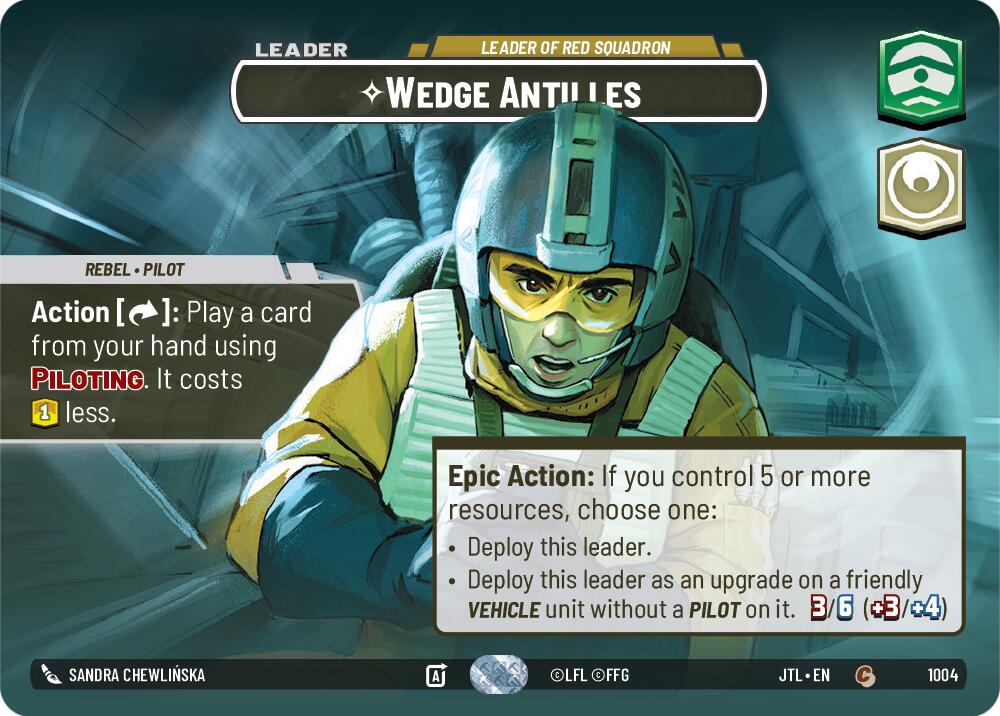 Wedge Antilles - Leader of Red Squadron (1004) (Showcase) (1004) [Jump to Lightspeed] | Cards and Coasters CA