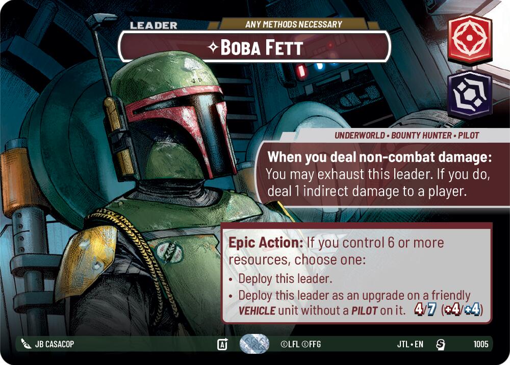 Boba Fett - Any Methods Necessary (1005) (Showcase) (1005) [Jump to Lightspeed] | Cards and Coasters CA
