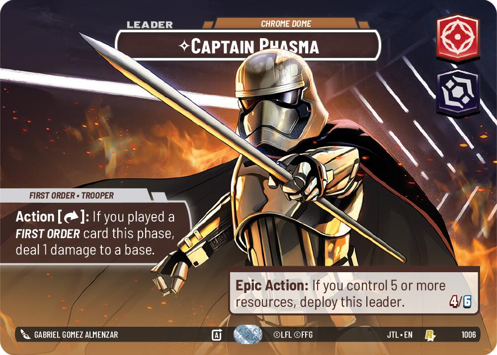 Captain Phasma - Chrome Dome (1006) (Showcase) (1006) [Jump to Lightspeed] | Cards and Coasters CA