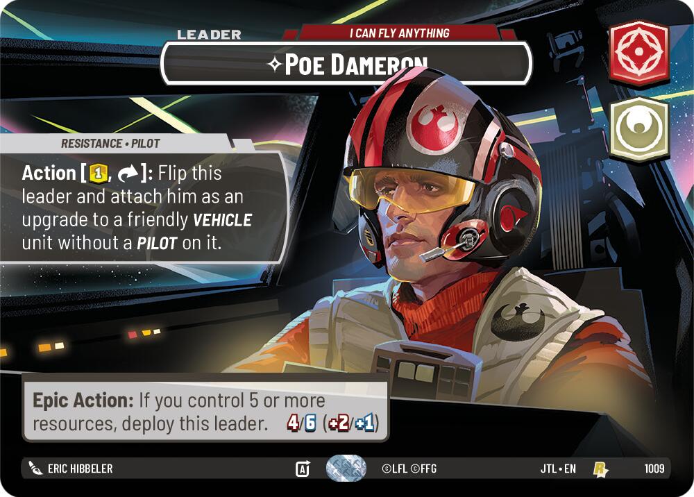 Poe Dameron - I Can Fly Anything (1009) (Showcase) (1009) [Jump to Lightspeed] | Cards and Coasters CA