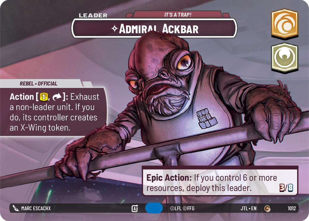 Admiral Ackbar - It's A Trap! (1012) (Showcase) (1012) [Jump to Lightspeed] | Cards and Coasters CA