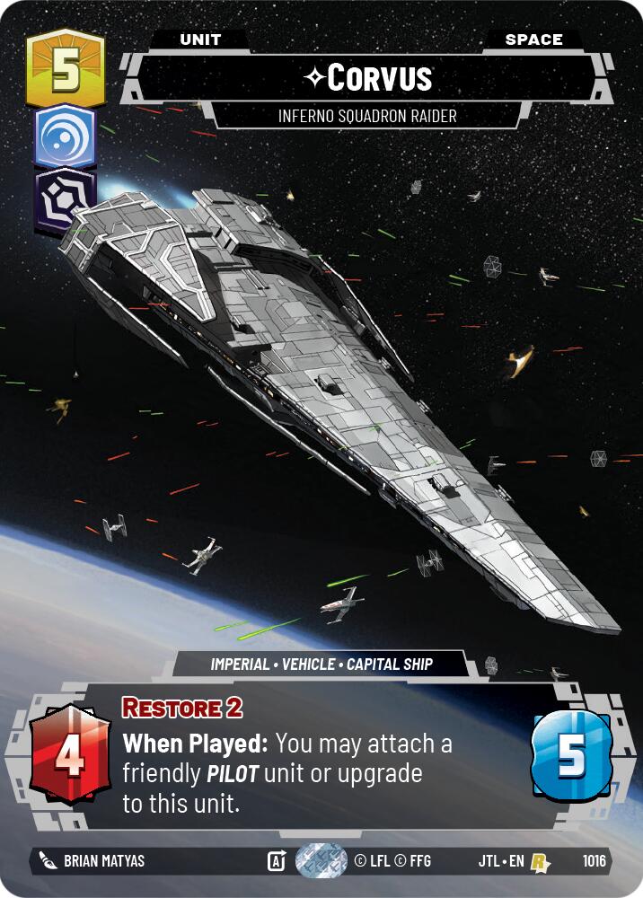 Corvus - Inferno Squadron Raider (1016) (Prestige) (1016) [Jump to Lightspeed] | Cards and Coasters CA