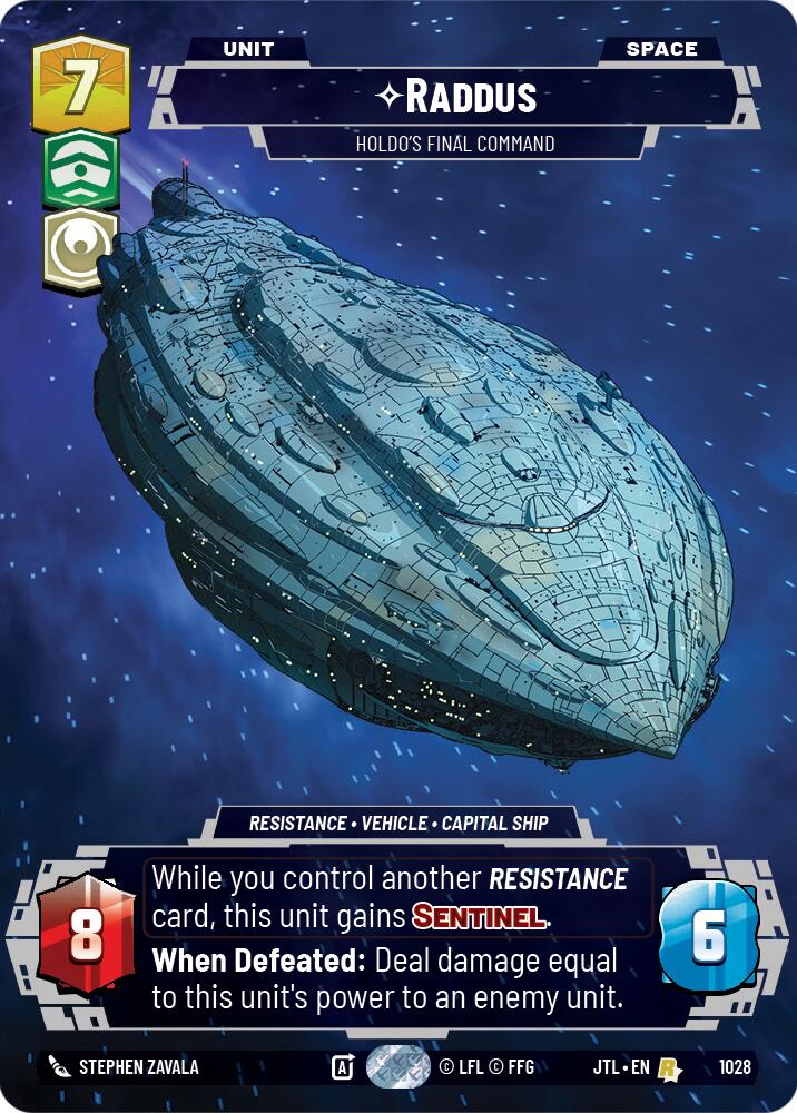 Raddus - Holdo's Final Command (1028) (Prestige) (1028) [Jump to Lightspeed] | Cards and Coasters CA