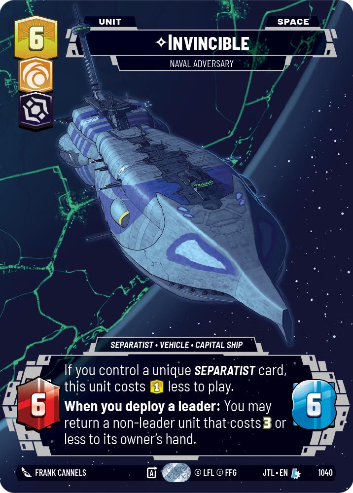 Invincible - Naval Adversary (1040) (Prestige) (1040) [Jump to Lightspeed] | Cards and Coasters CA