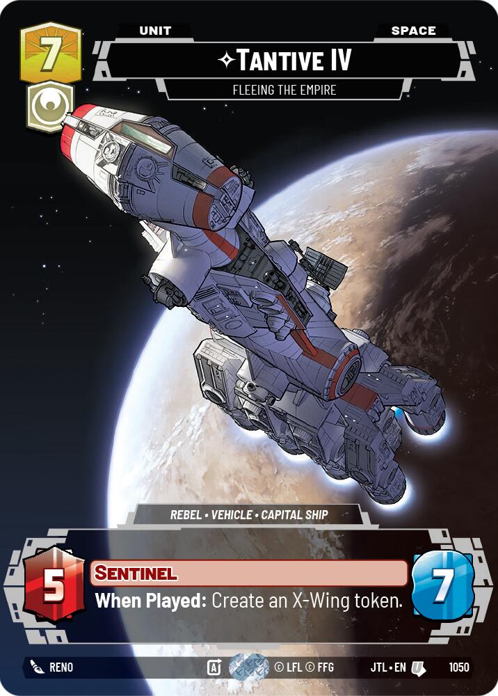 Tantive IV - Fleeing the Empire (1050) (Prestige) (1050) [Jump to Lightspeed] | Cards and Coasters CA