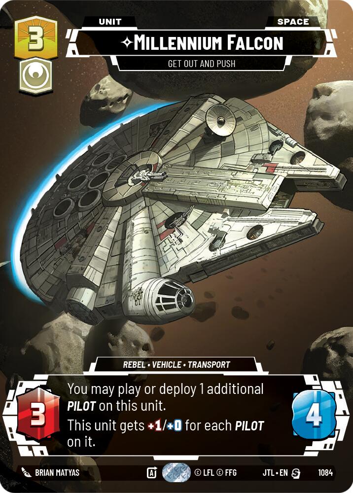 Millennium Falcon - Get Out And Push (1084) (Prestige Foil) (1084) [Jump to Lightspeed] | Cards and Coasters CA