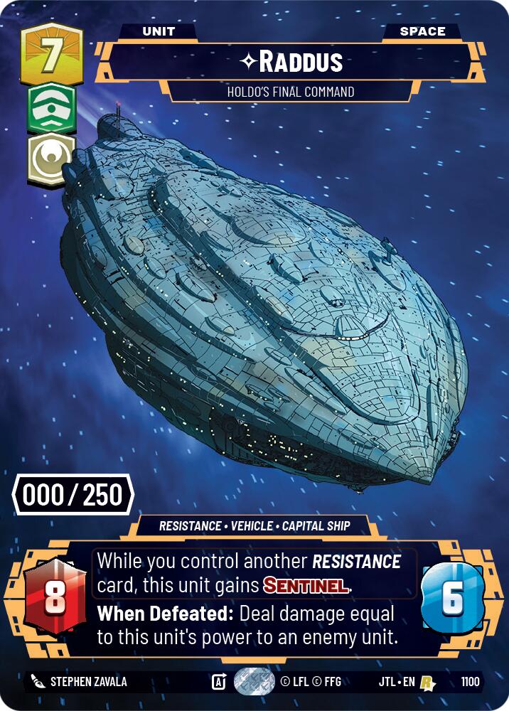 Raddus - Holdo's Final Command (1100) (Serialized) (1100) [Jump to Lightspeed] | Cards and Coasters CA
