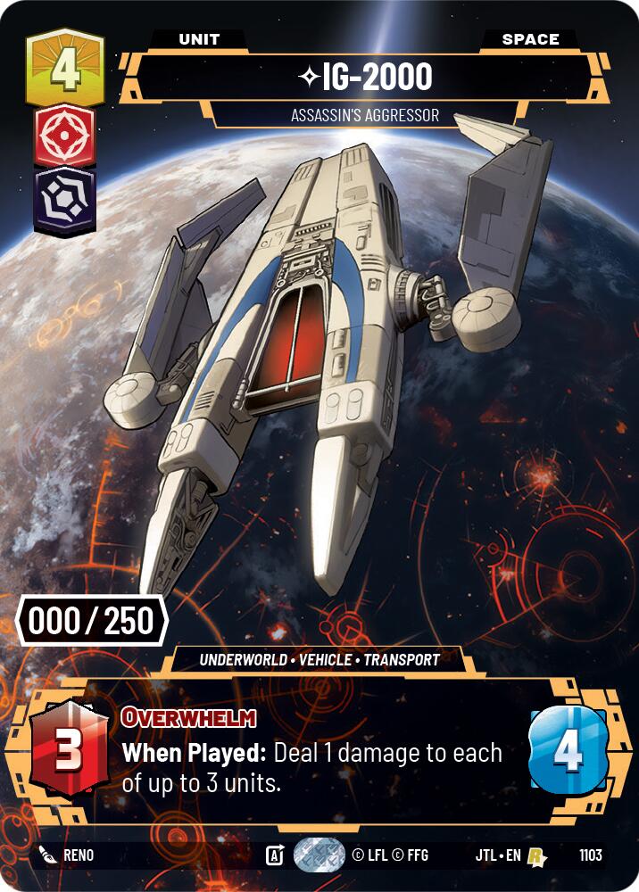 IG-2000 - Assassin's Aggressor (1103) (Serialized) (1103) [Jump to Lightspeed] | Cards and Coasters CA