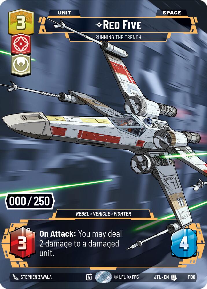 Red Five - Running the Trench (1106) (Serialized) (1106) [Jump to Lightspeed] | Cards and Coasters CA