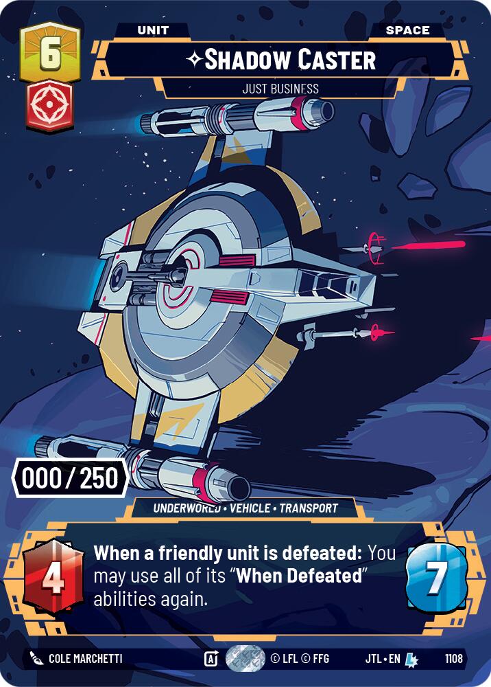 Shadow Caster - Just Business (1108) (Serialized) (1108) [Jump to Lightspeed] | Cards and Coasters CA