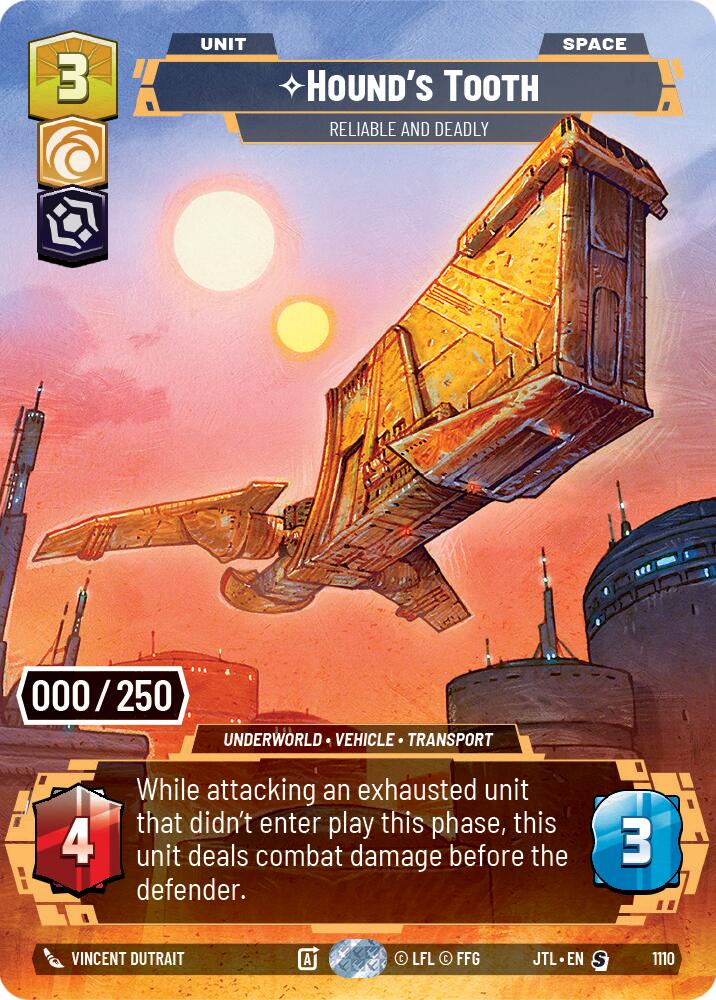 Hound's Tooth - Reliable and Deadly (1110) (Serialized) (1110) [Jump to Lightspeed] | Cards and Coasters CA