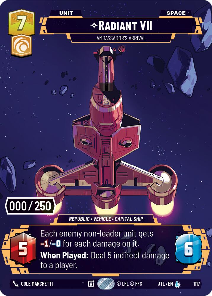 Radiant VII - Ambassadors' Arrival (1117) (Serialized) (1117) [Jump to Lightspeed] | Cards and Coasters CA
