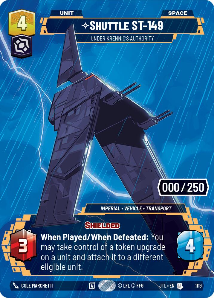 Shuttle ST-149 - Under Krennic's Authority (1119) (Serialized) (1119) [Jump to Lightspeed] | Cards and Coasters CA