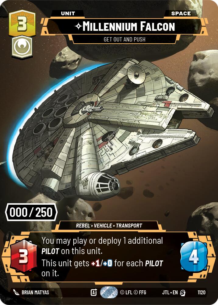 Millennium Falcon - Get Out And Push (1120) (Serialized) (1120) [Jump to Lightspeed] | Cards and Coasters CA