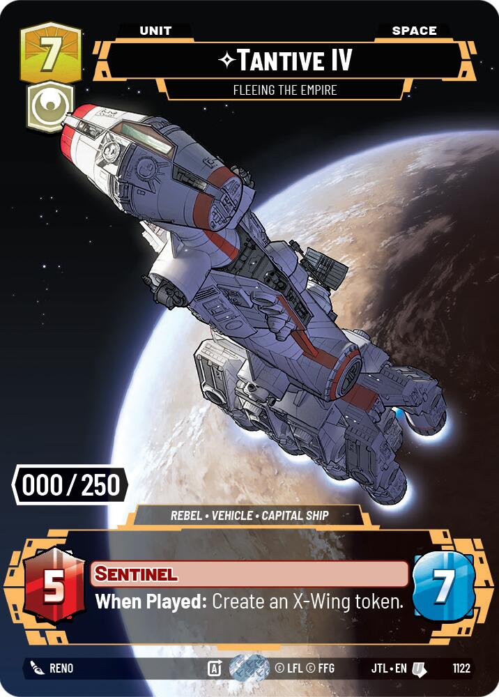 Tantive IV - Fleeing the Empire (1122) (Serialized) (1122) [Jump to Lightspeed] | Cards and Coasters CA