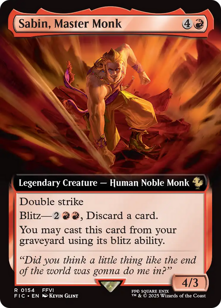 Sabin, Master Monk (Extended Art) [FINAL FANTASY Commander] | Cards and Coasters CA