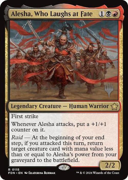 Alesha, Who Laughs at Fate (Promo Pack) [Foundations Promos] | Cards and Coasters CA