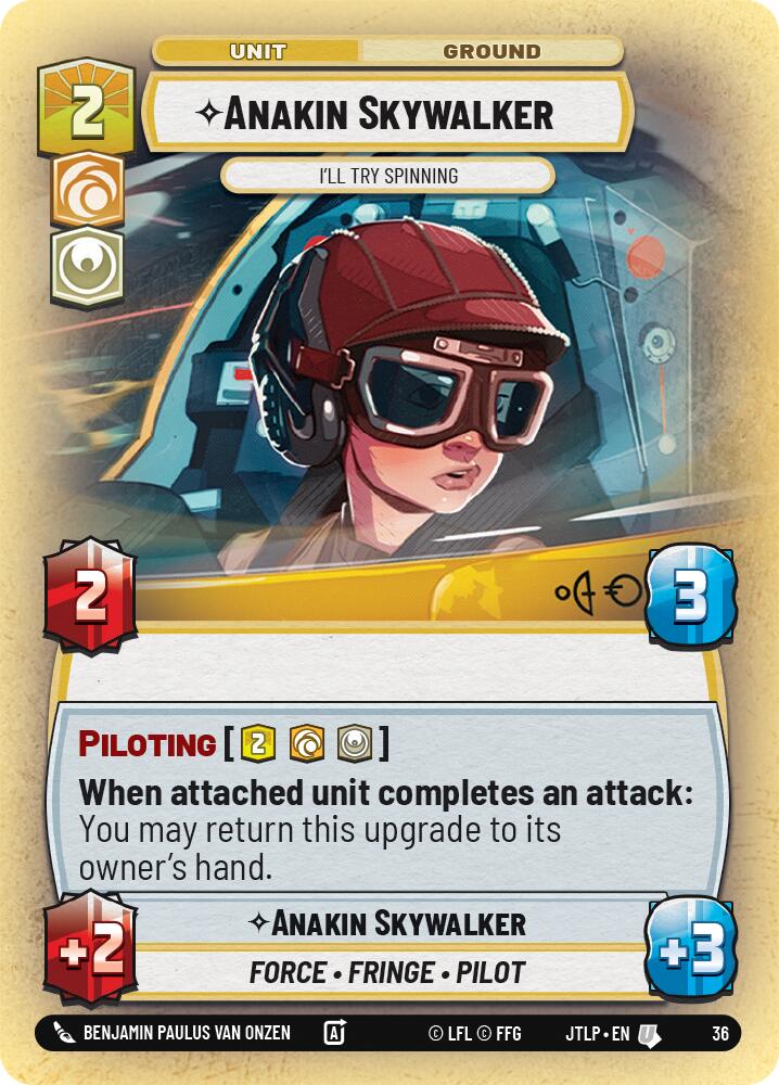 Anakin Skywalker - I'll Try Spinning (Foil) (36) [Jump to Lightspeed: Weekly Play] | Cards and Coasters CA
