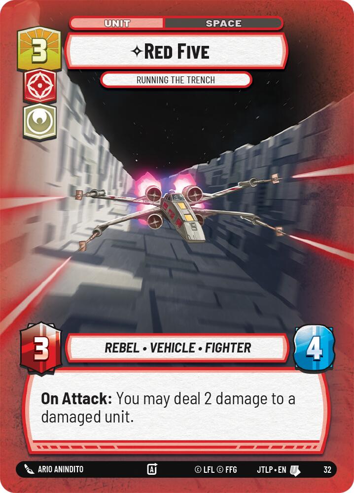 Red Five - Running the Trench (Foil) (32) [Jump to Lightspeed: Weekly Play] | Cards and Coasters CA