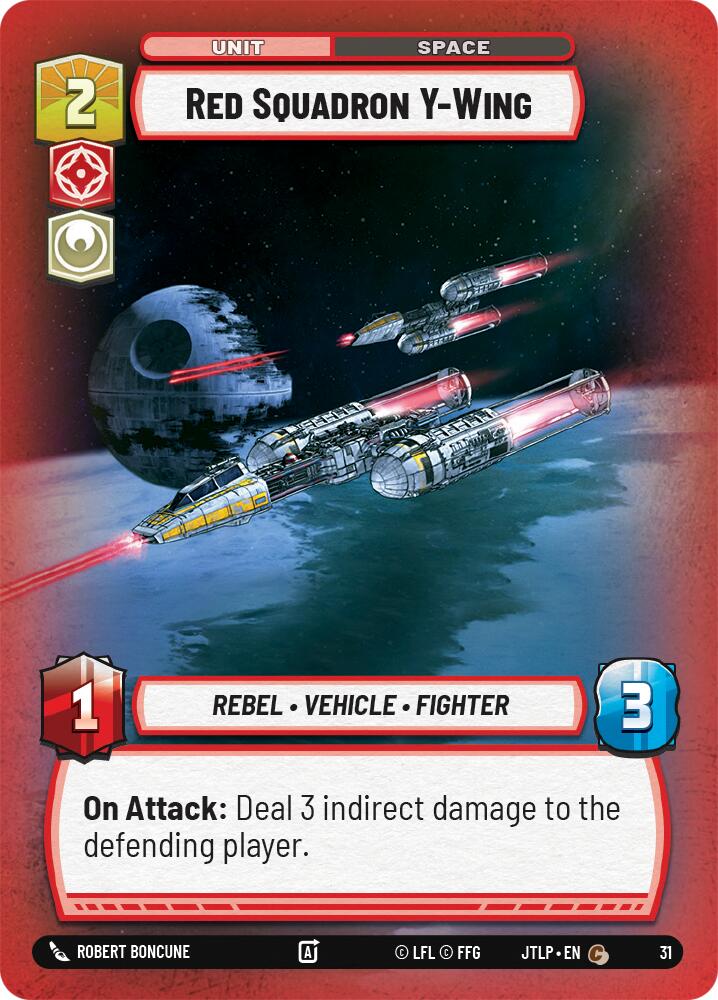 Red Squadron Y-Wing (Foil) (31) [Jump to Lightspeed: Weekly Play] | Cards and Coasters CA