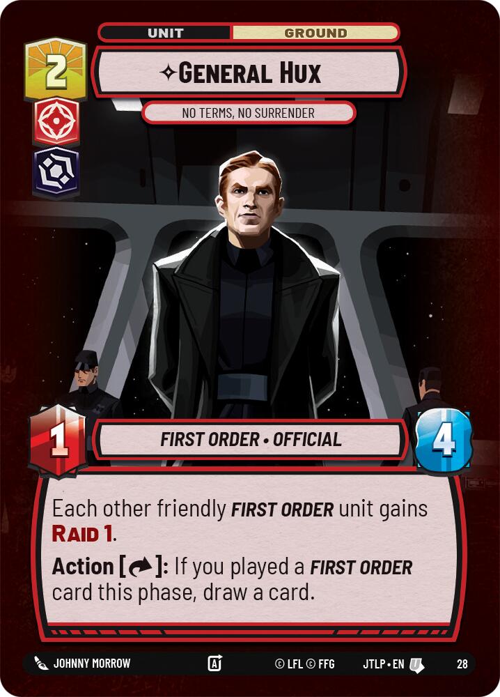 General Hux - No Terms, No Surrender (Foil) (28) [Jump to Lightspeed: Weekly Play] | Cards and Coasters CA