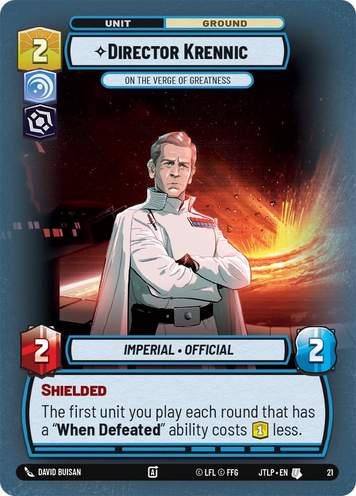 Director Krennic - On the Verge of Greatness (Foil) (21) [Jump to Lightspeed: Weekly Play] | Cards and Coasters CA