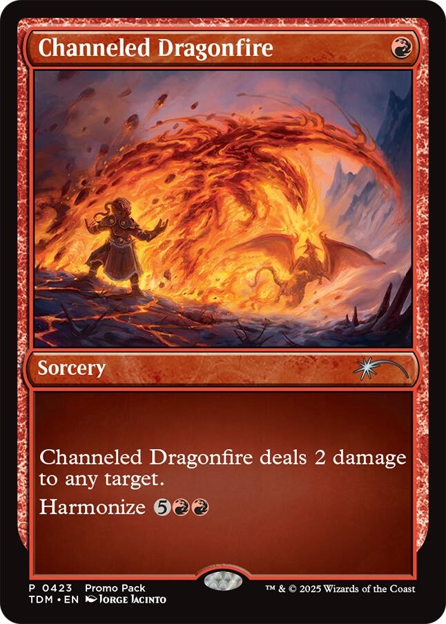 Channeled Dragonfire [Tarkir: Dragonstorm Promos] | Cards and Coasters CA