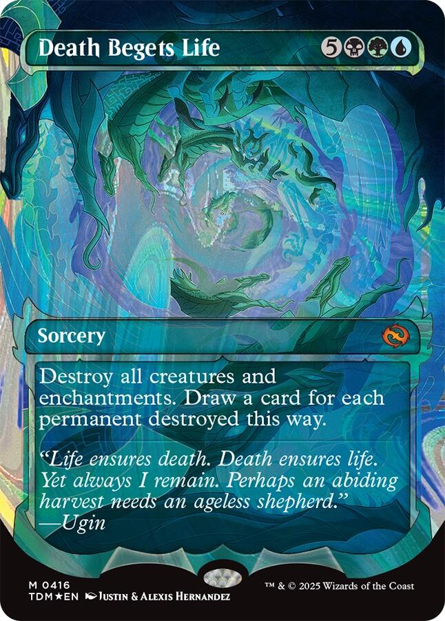 Death Begets Life (Showcase) (Halo Foil) [Tarkir: Dragonstorm] | Cards and Coasters CA
