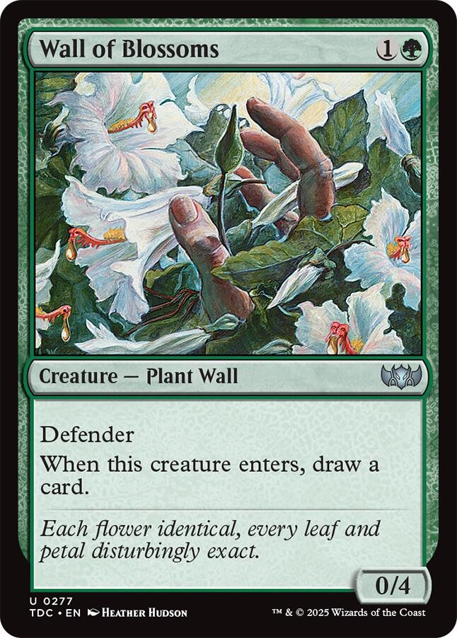 Wall of Blossoms [Tarkir: Dragonstorm Commander] | Cards and Coasters CA
