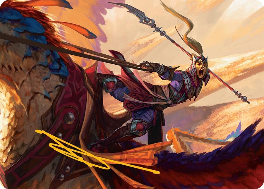 Dragonback Lancer Art Card (3/54) (Gold-Stamped Signature) [Tarkir: Dragonstorm Art Series] | Cards and Coasters CA