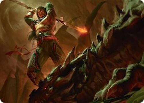 Sarkhan's Resolve Art Card (18/54) [Tarkir: Dragonstorm Art Series] | Cards and Coasters CA