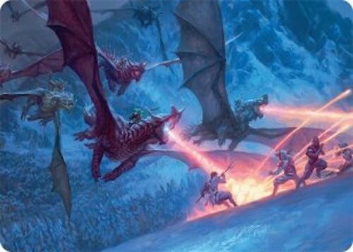 Dragonback Assault Art Card (22/54) [Tarkir: Dragonstorm Art Series] | Cards and Coasters CA