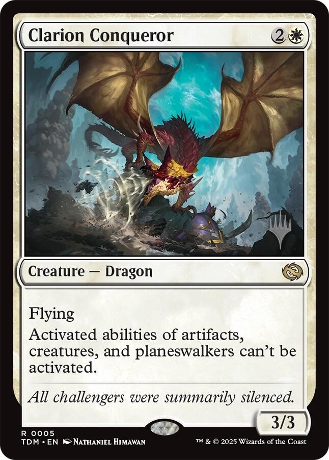Clarion Conqueror [Tarkir: Dragonstorm Promos] | Cards and Coasters CA