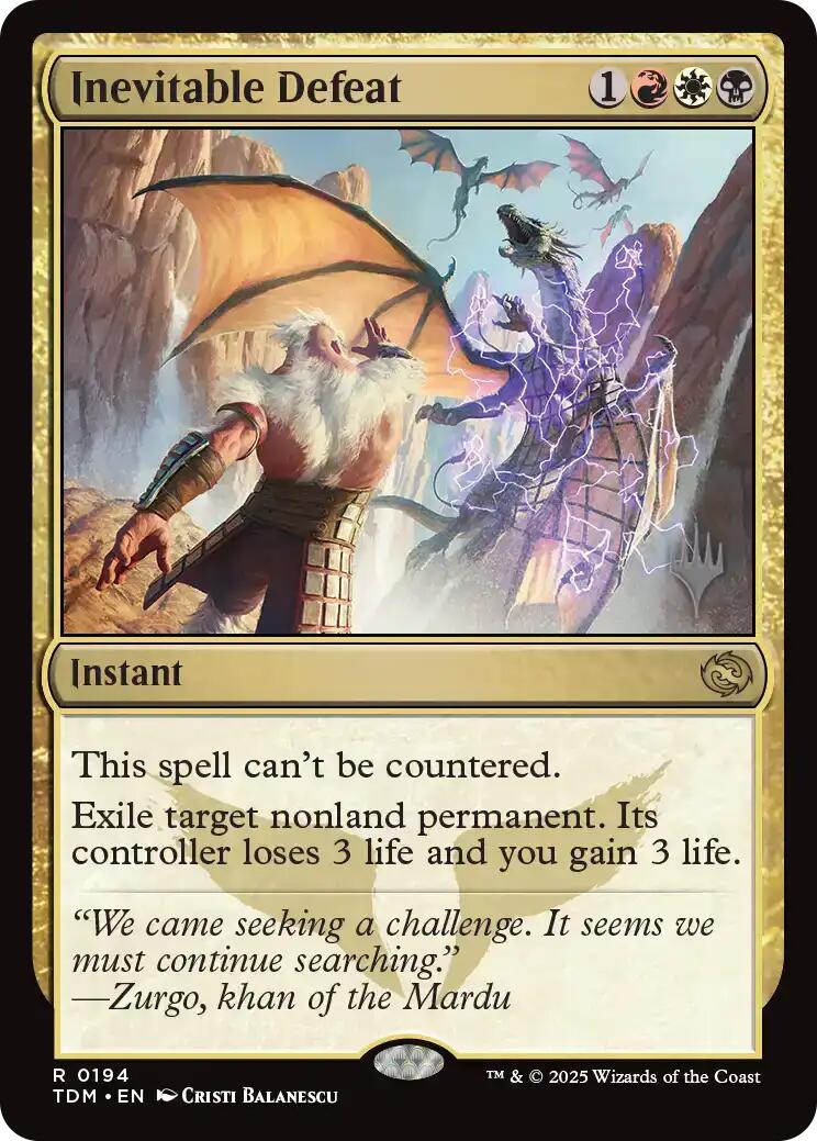 Inevitable Defeat [Tarkir: Dragonstorm Promos] | Cards and Coasters CA
