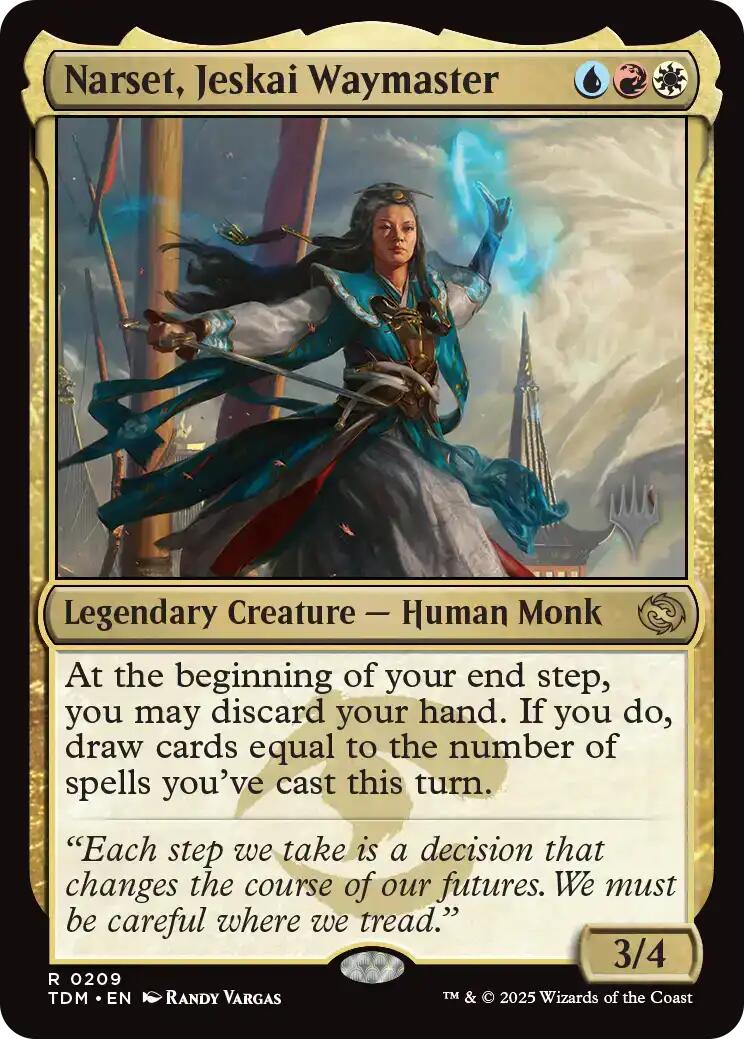 Narset, Jeskai Waymaster [Tarkir: Dragonstorm Promos] | Cards and Coasters CA