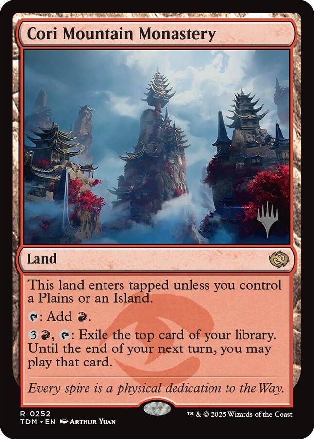 Cori Mountain Monastery [Tarkir: Dragonstorm Promos] | Cards and Coasters CA