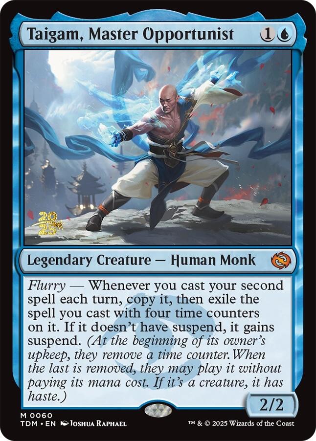 Taigam, Master Opportunist [Tarkir: Dragonstorm Prerelease Promos] | Cards and Coasters CA