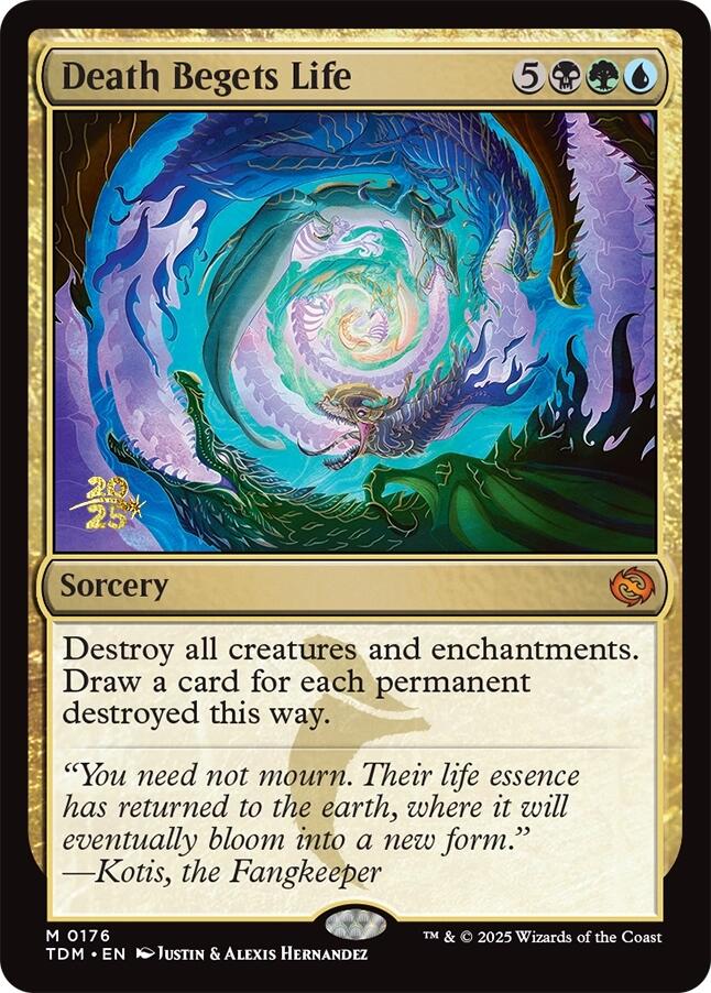 Death Begets Life [Tarkir: Dragonstorm Prerelease Promos] | Cards and Coasters CA