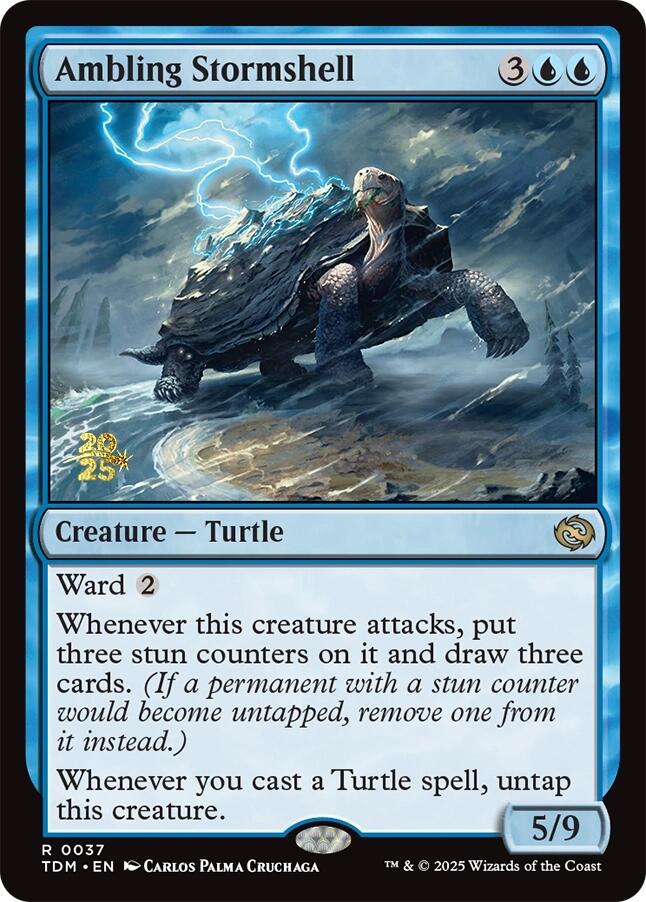 Ambling Stormshell [Tarkir: Dragonstorm Prerelease Promos] | Cards and Coasters CA