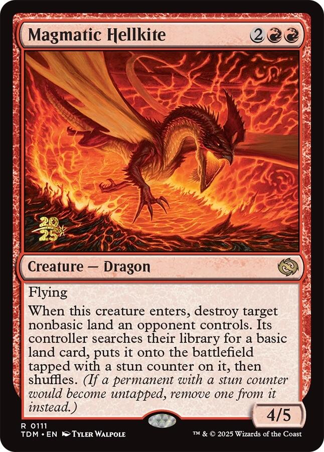 Magmatic Hellkite [Tarkir: Dragonstorm Prerelease Promos] | Cards and Coasters CA