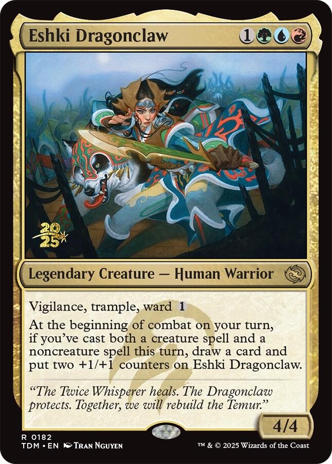 Eshki Dragonclaw [Tarkir: Dragonstorm Prerelease Promos] | Cards and Coasters CA