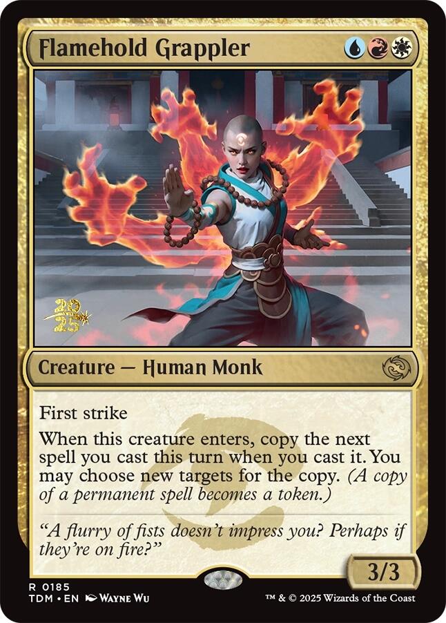 Flamehold Grappler [Tarkir: Dragonstorm Prerelease Promos] | Cards and Coasters CA