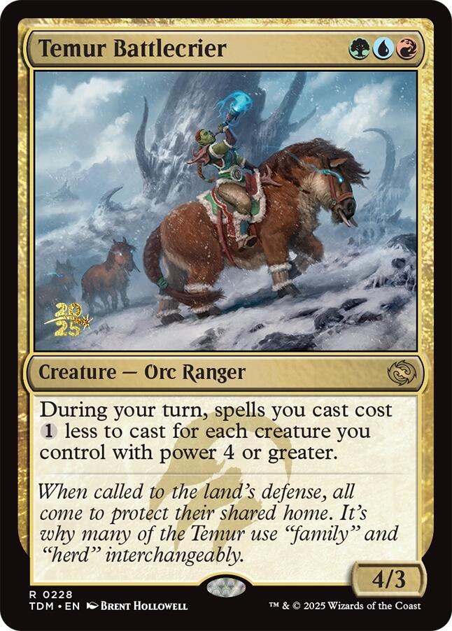 Temur Battlecrier [Tarkir: Dragonstorm Prerelease Promos] | Cards and Coasters CA