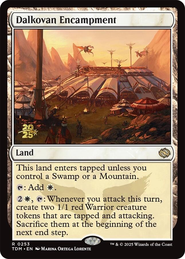 Dalkovan Encampment [Tarkir: Dragonstorm Prerelease Promos] | Cards and Coasters CA