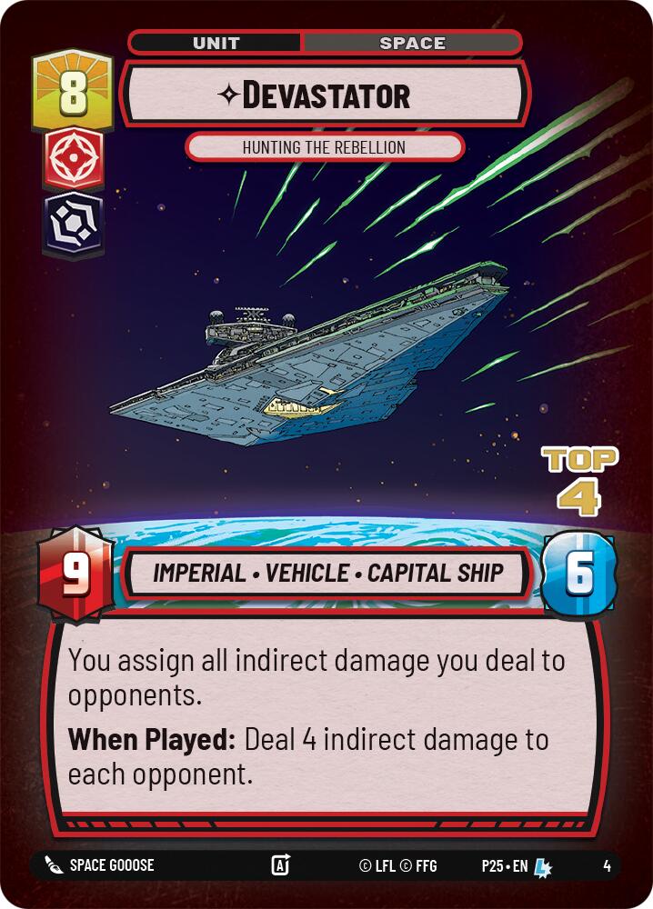 Devastator - Hunting the Rebellion (4) (Top 4) (4) [Store Showdown Promos] | Cards and Coasters CA